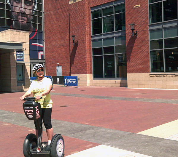 Karen Duquette on the Segway